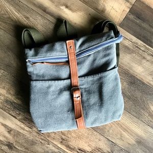 Grey canvas backpack/rucksack/travel bag